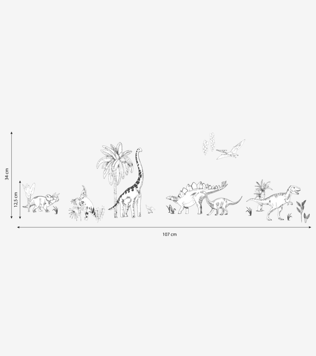 DINOSAURUS - Muurstickers muurschilderingen - Dinosaurussen en planten