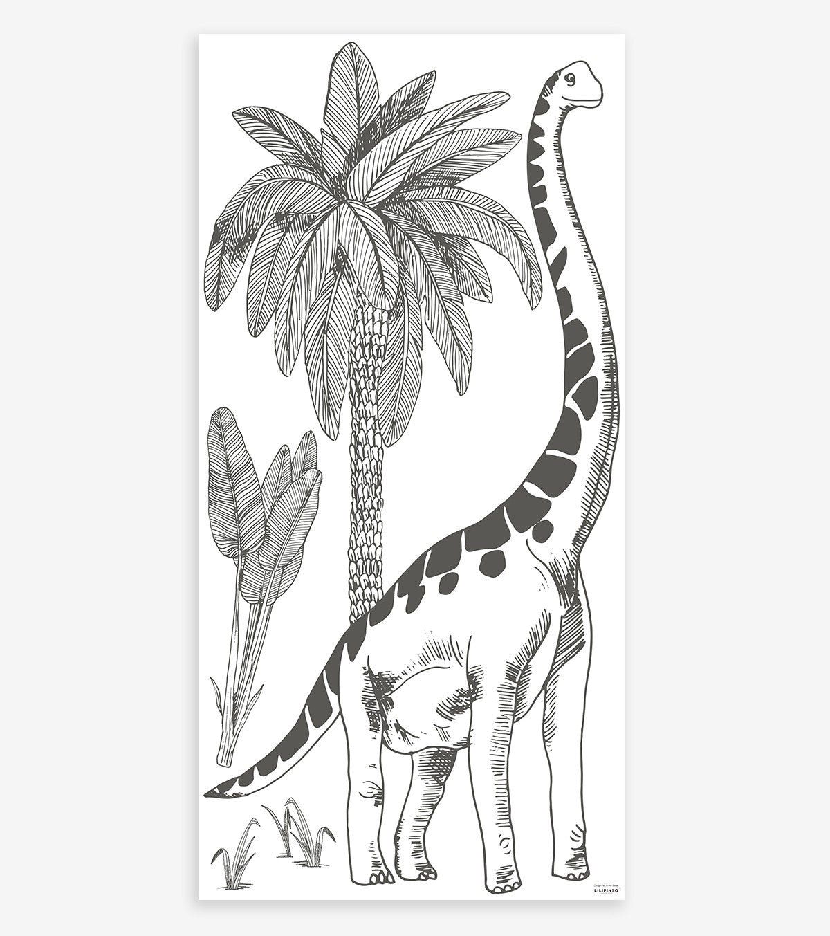 DINOSAURUS - Muurstickers Muren - Diplodocus en palmboom