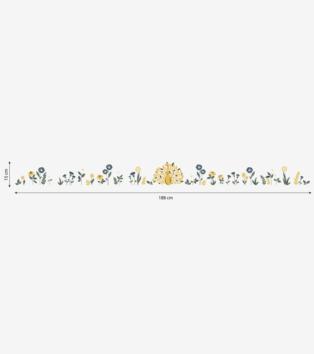 FLORAL PEACOCK - Muurstickers Muren - Pauw en bloemen