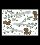 KHARU - Muurstickers muurschilderingen - Eekhoorns en takken