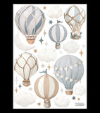 SELENE - Muurstickers - Luchtballonnen (blauw)